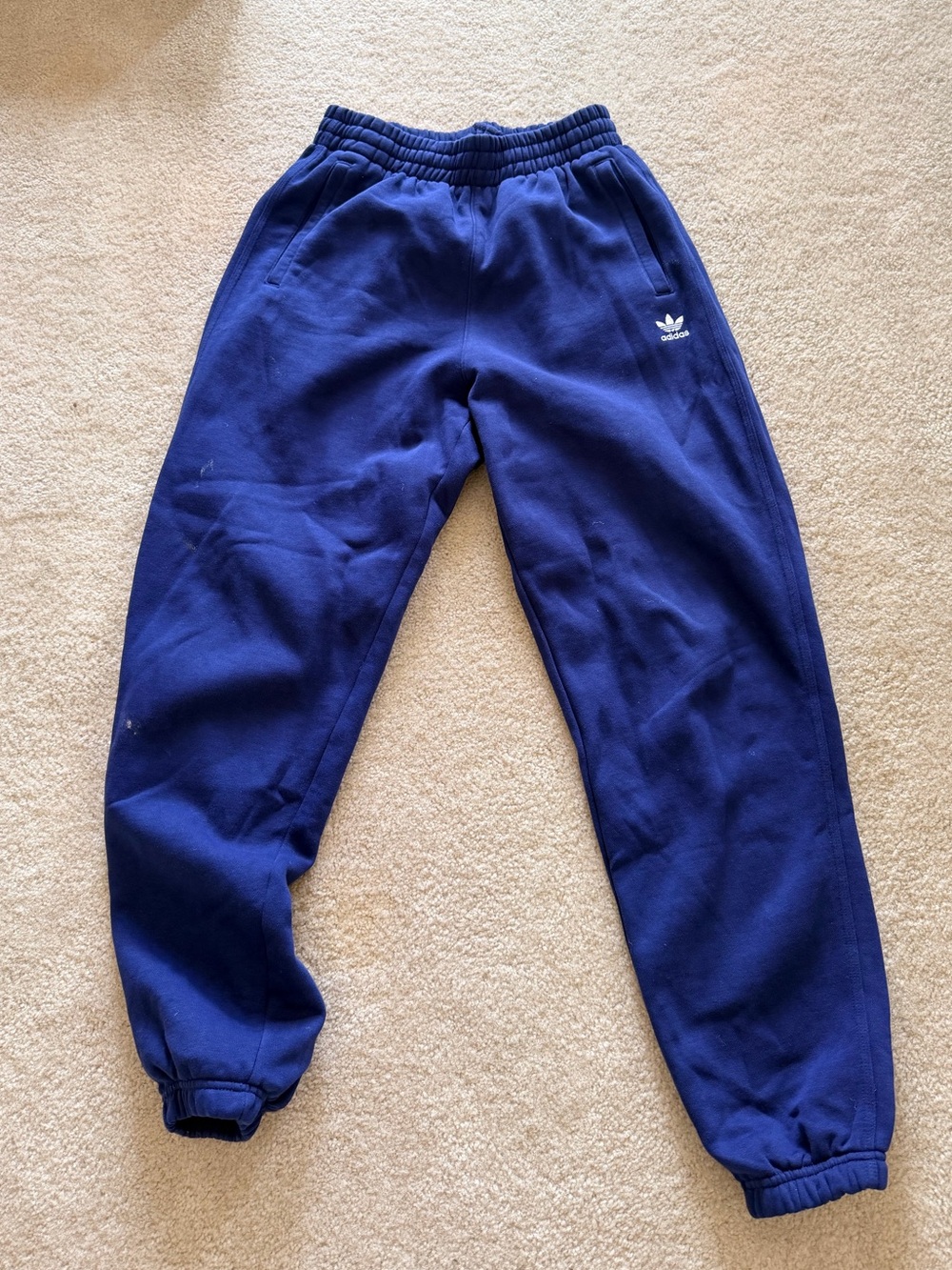Adidas Women Navy Blue Trefoil Sweatpants